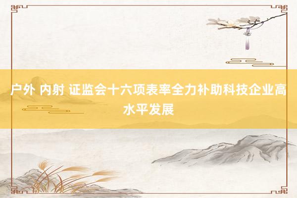 户外 内射 证监会十六项表率全力补助科技企业高水平发展